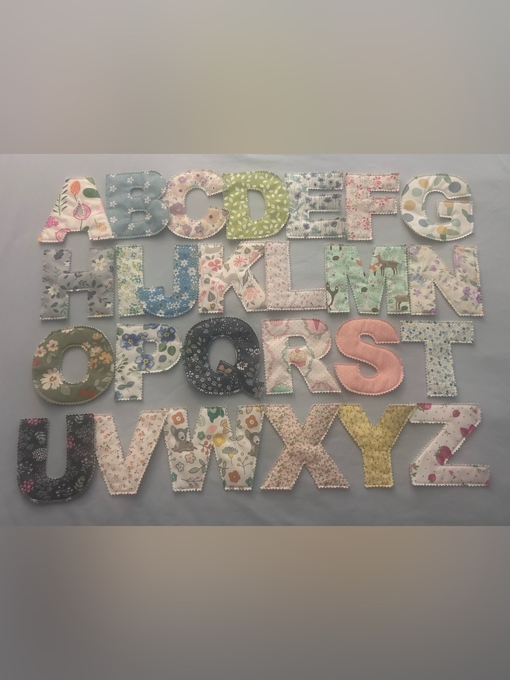 Handmade Floral Fabric Alphabet Letters - Multicolor